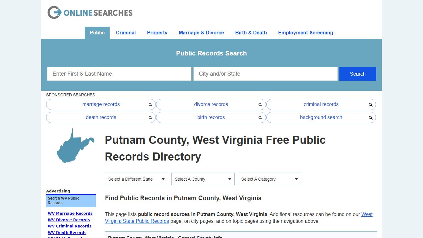 Putnam County, West Virginia Public Records Directory