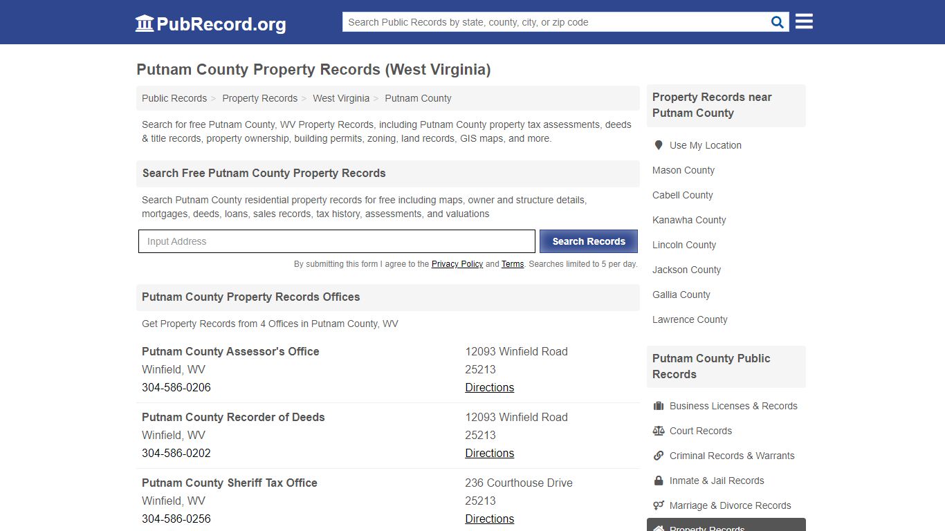 Free Putnam County Property Records (West Virginia ...