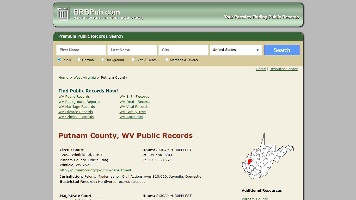 Putnam County Public Records | Search West Virginia ...